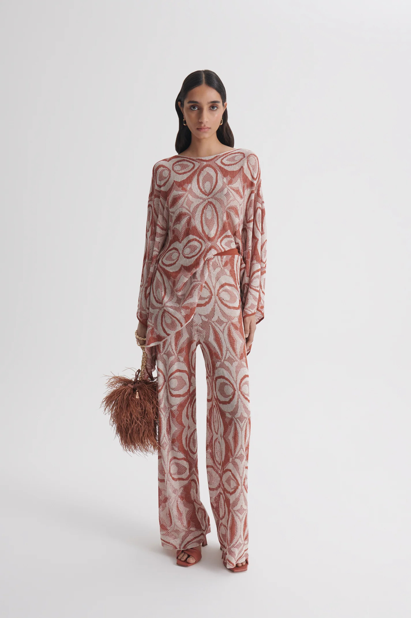KNIT JACQUARD TROUSER - SIENNA.CREAM - Scanlan Theodore | Scanlan Theodore AU