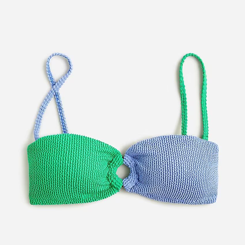 Heritage textured O-ring bandeau bikini top | J.Crew US