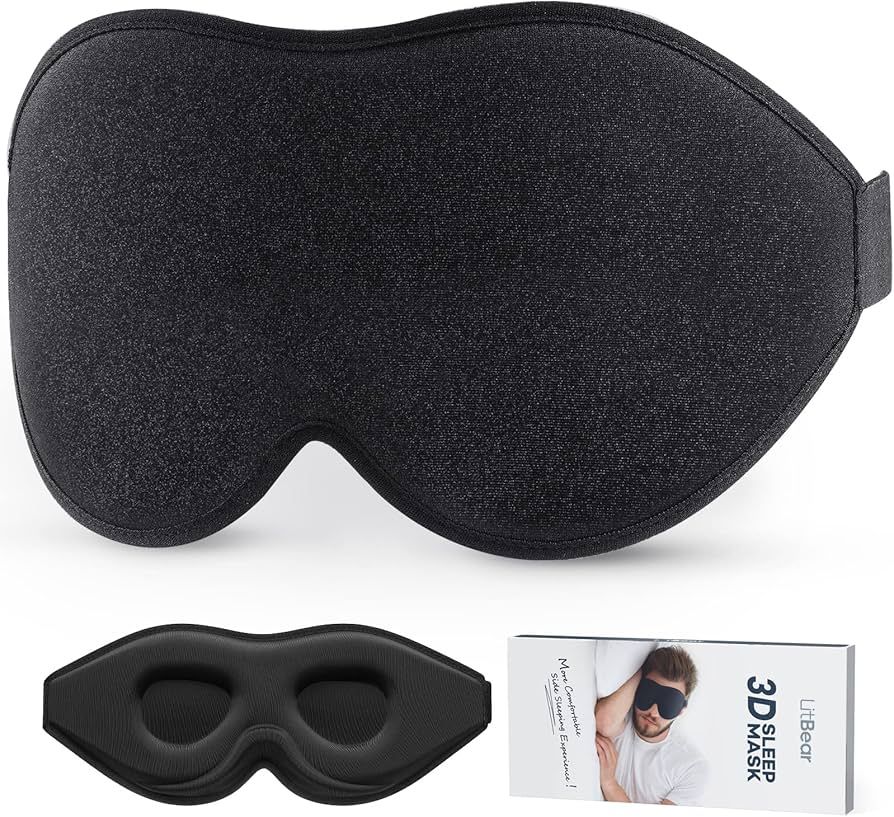 LitBear Sleep Mask for Side Sleeper Women Men, Eye Mask for Sleeping Light Blocking, 3D Contoured... | Amazon (US)