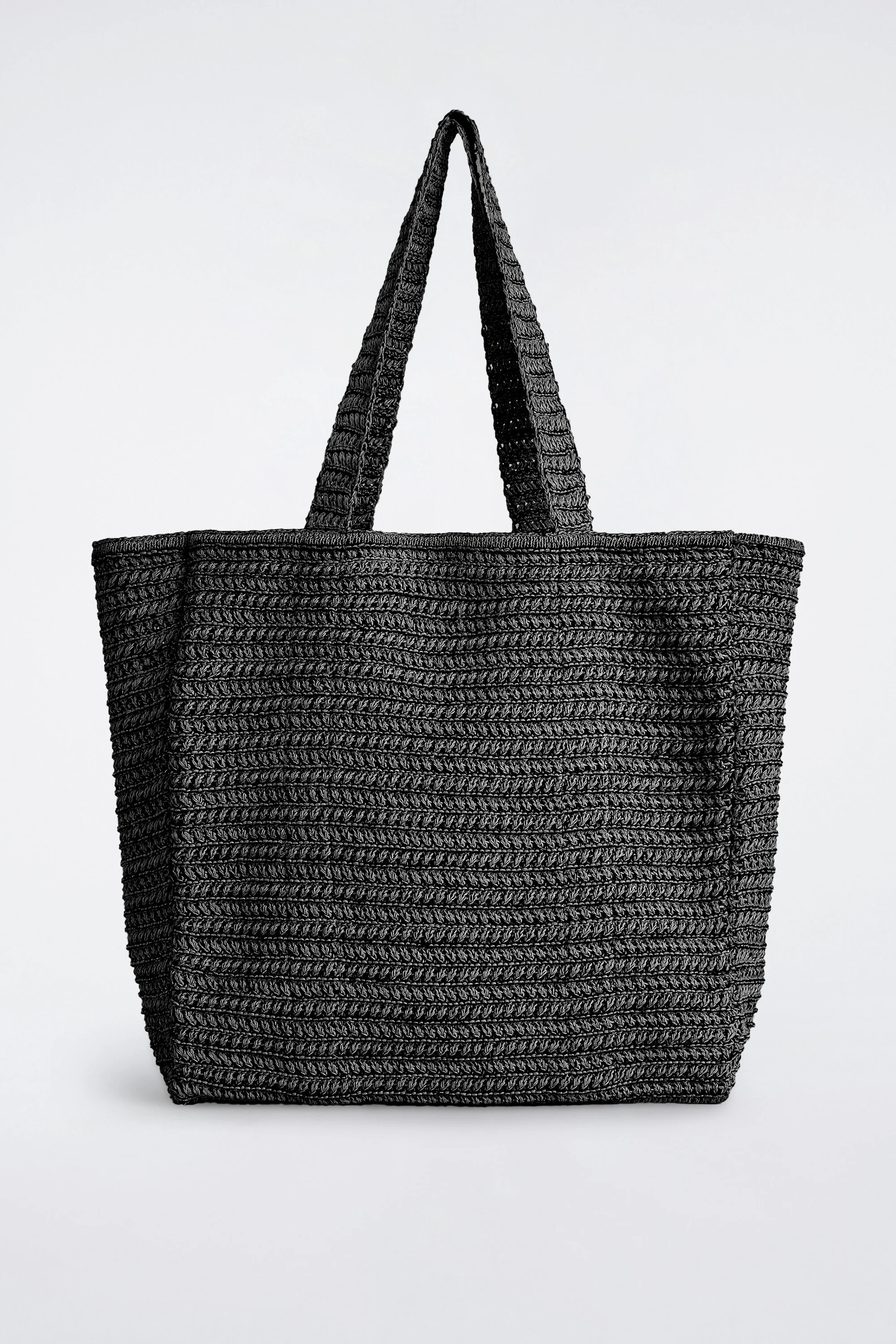 KNITTED TOTE BAG - BLACK / WHITE | COS GB | COS UK