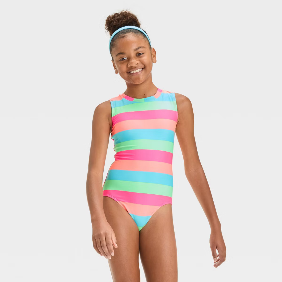 Girls' Sweet Summer Striped One Piece Swimsuit - art class™ | Target
