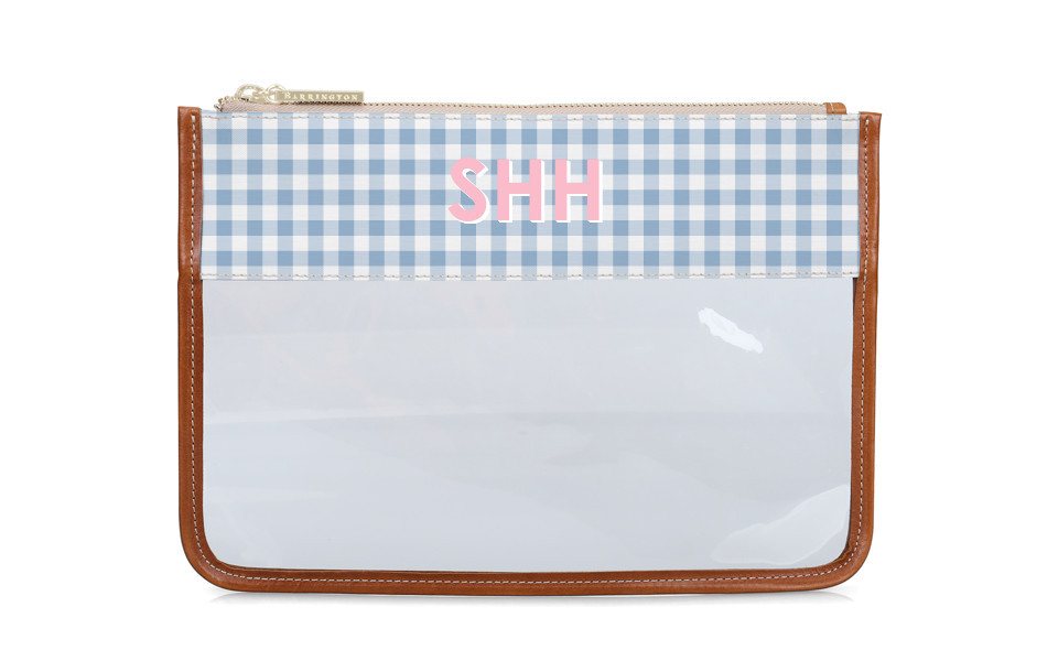 Clear Katie Pouch - Monogram Stripe | Barrington Gifts