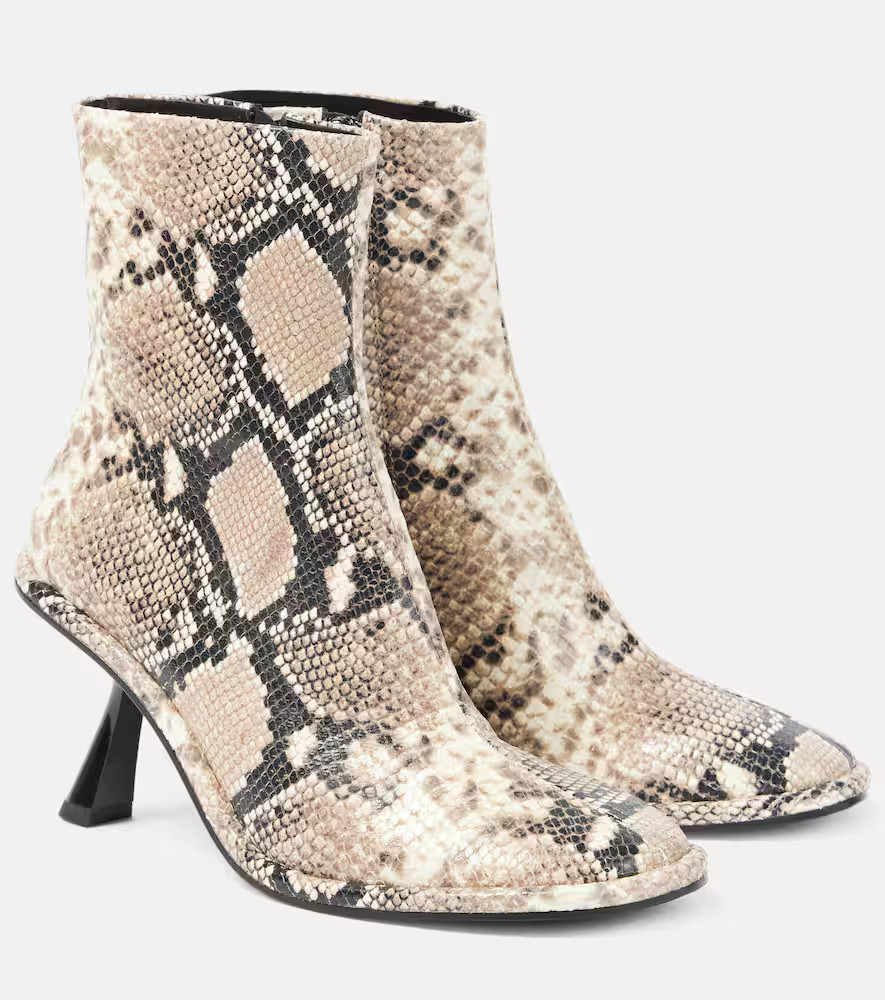 Souliers Martinez Teo snake-effect leather ankle boots | Mytheresa (UK)