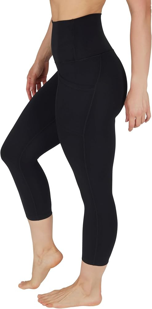 Yogalicious High Waist Squat Proof Yoga Capri Leggings with Side Pockets for Women | Amazon (US)