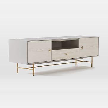 Modernist Wood & Lacquer Media Console (68") - Winter Wood | West Elm (US)
