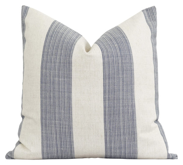 Bedford Woven Indigo Stripe Pillow | Land of Pillows