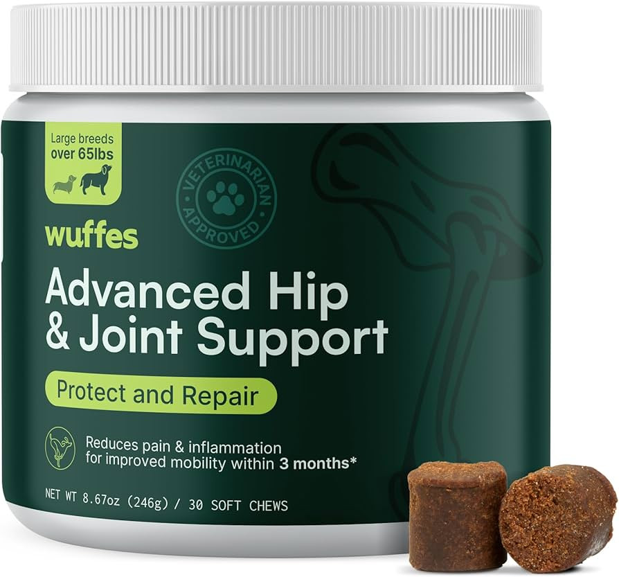 Wuffes Chewable Dog Hip and Joint Supplement for Large Breeds - Glucosamine & Chondroitin Chews -... | Amazon (US)