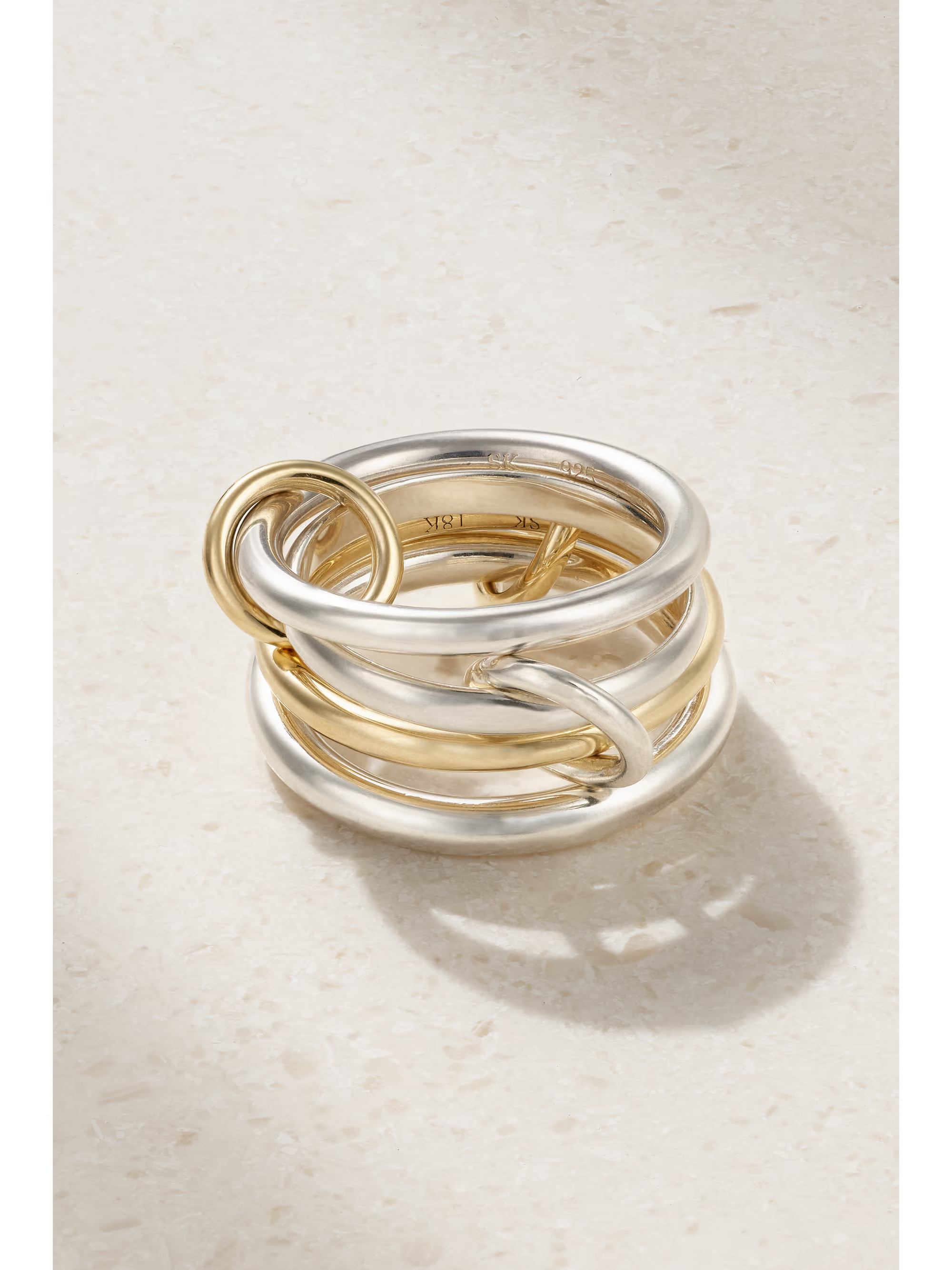 Cancer set of four 18-karat gold and sterling silver ring | NET-A-PORTER (UK & EU)
