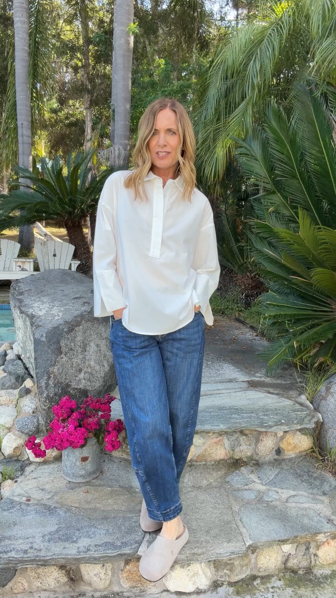 Comfy outfit! Classic white button down style and jeans. 

#LTKootd #LTKgrwm #LTKOver40