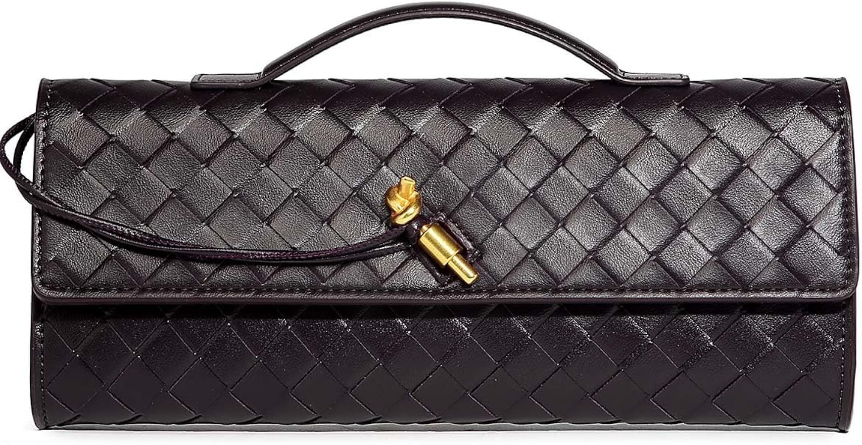 Trendy Woven Evening Clutch Purses for Women Evening Bags Handbags PU Leather Purse with Removabl... | Amazon (US)