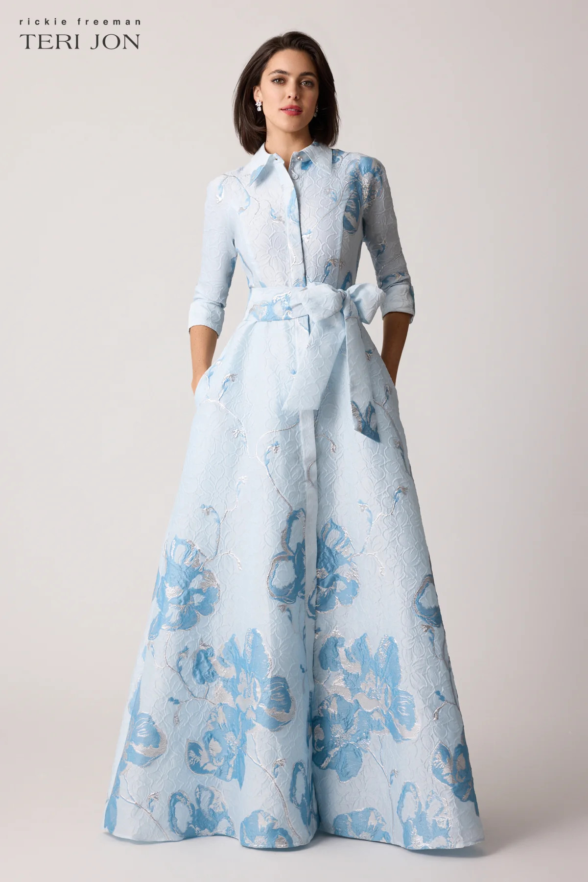 Jacquard Border Pattern Shirt Gown | TERIJON