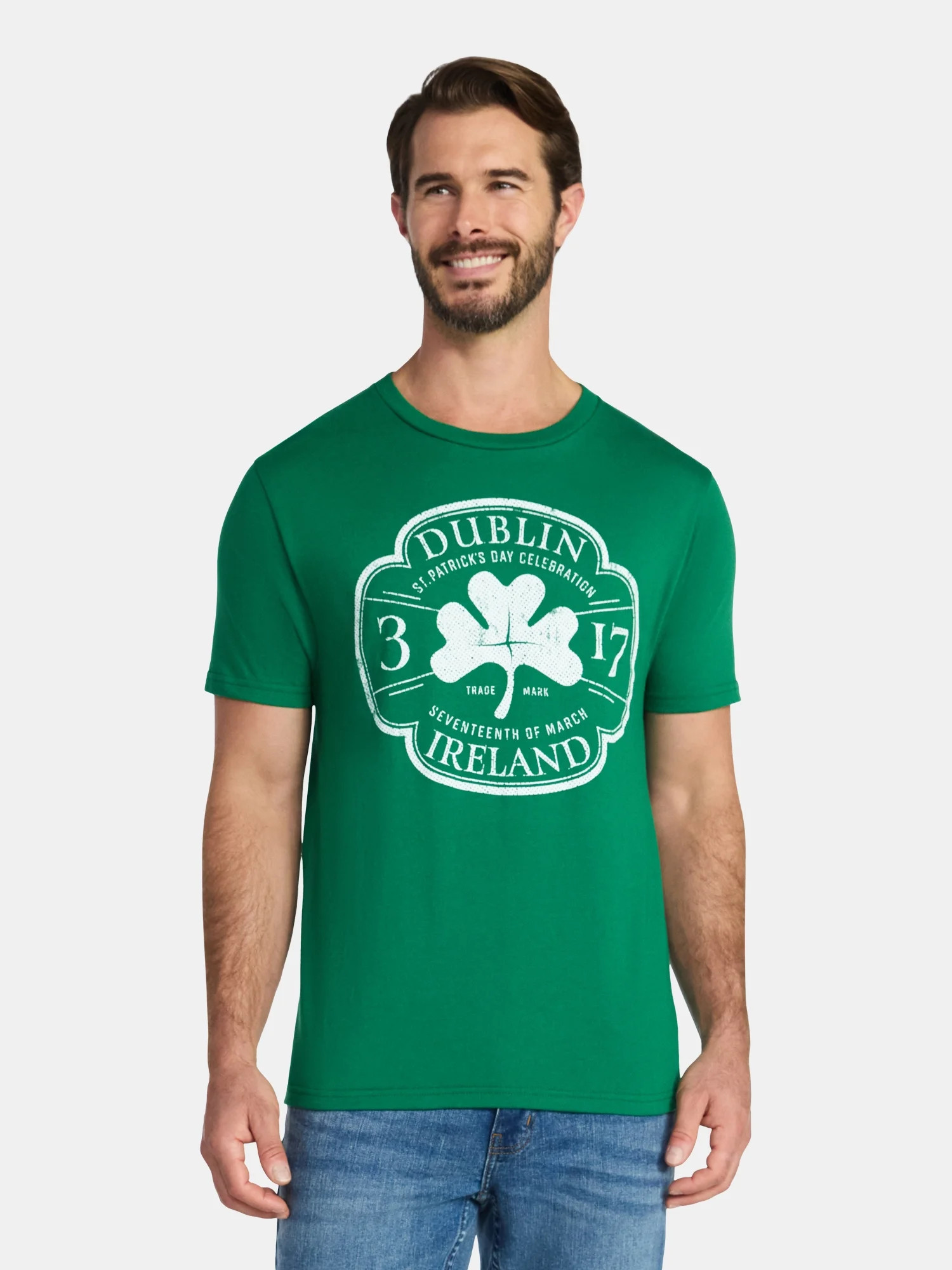 Saint Patrick's Day Men's Shamrock Mark Graphic Tee by Way to Celebrate, Sizes XS-5XL | Walmart (US)