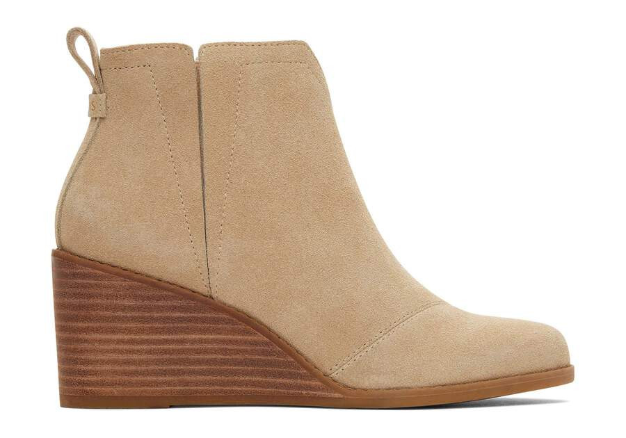 Clare Oatmeal Suede Wedge Boot | Toms Americas