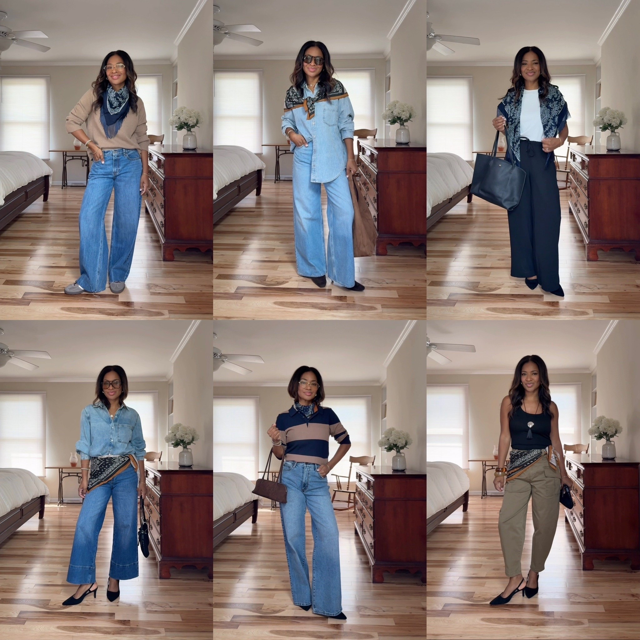 How to style bandana/paisley print scarves. I’m wearing  a size small/4/27 in jeans. Small in all tops.

#LTKgrwm #LTKootd #LTKOver40