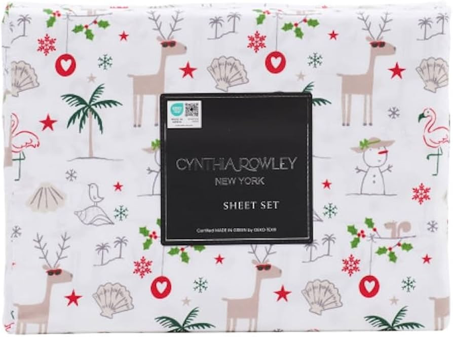 Christmas Winter Sheet Set (Christmas Beach, King) | Amazon (US)