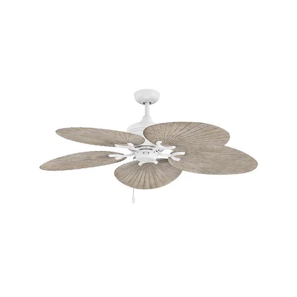 52" Edgemoor 5 - Blade Outdoor Leaf Blade Ceiling Fan with Pull Chain | Wayfair Professional