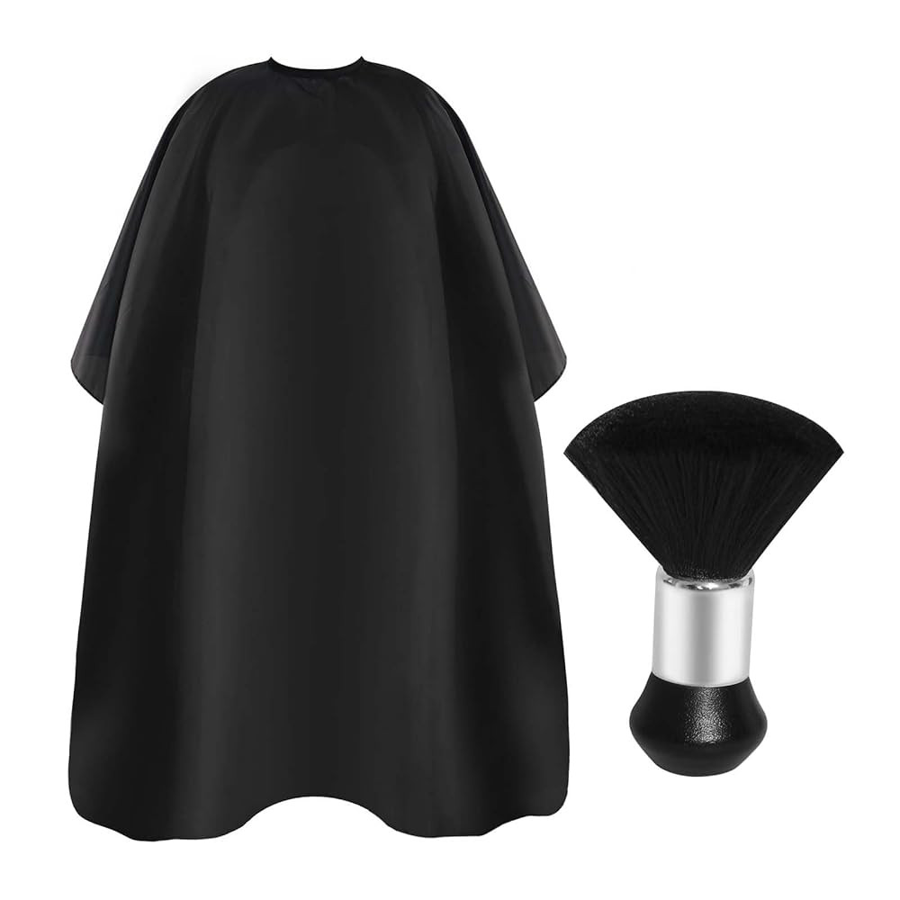 Professional Haircut Cape with Adjustable Snap Closure and Neck Duster Brush, Salon Hair Cutting ... | Amazon (US)