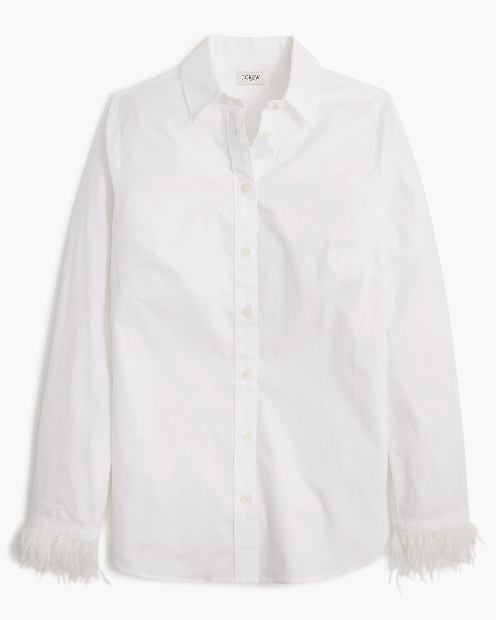 Feather-trimmed button-up shirt in signature fit | J.Crew Factory