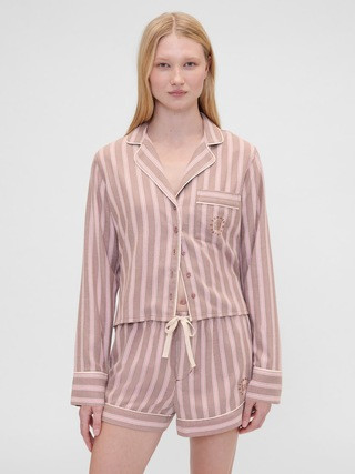 Gap × Summer Fridays Relaxed Flannel Stripe PJ Shirt | Gap (US)