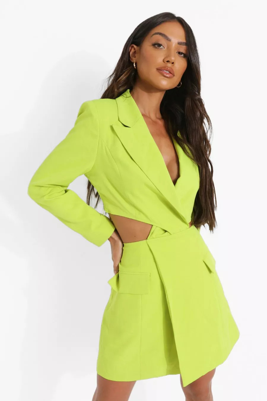 Twist Cut Out Pocket Detail Blazer Dress | Boohoo.com (US & CA)