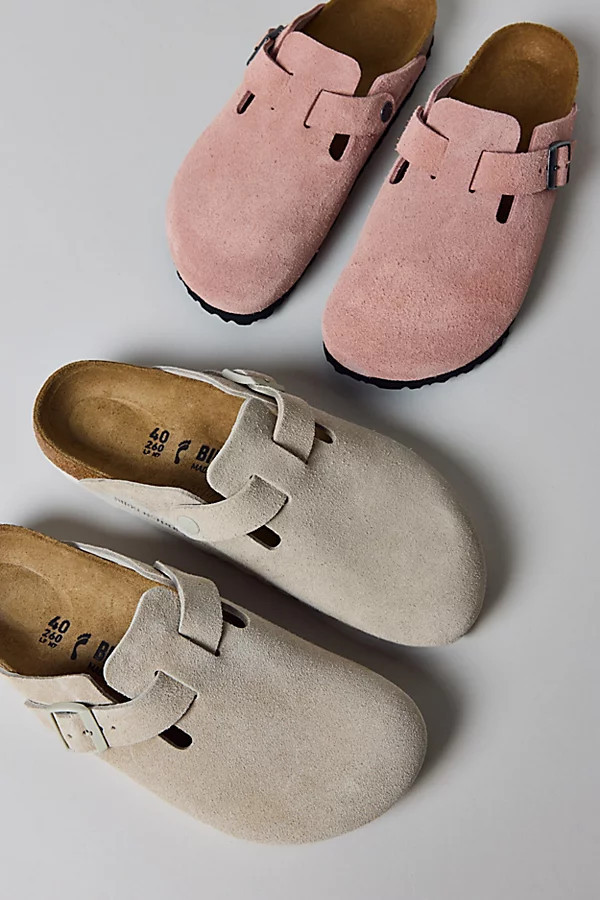 Birkenstock Women's Boston Suede Clog in Oyster, Women's at Urban Outfitters | Urban Outfitters (US and RoW)