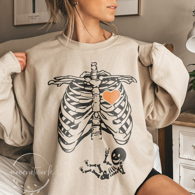 Halloween Skeleton Maternity Sweatshirt Funny Pregnant - Etsy | Etsy (US)
