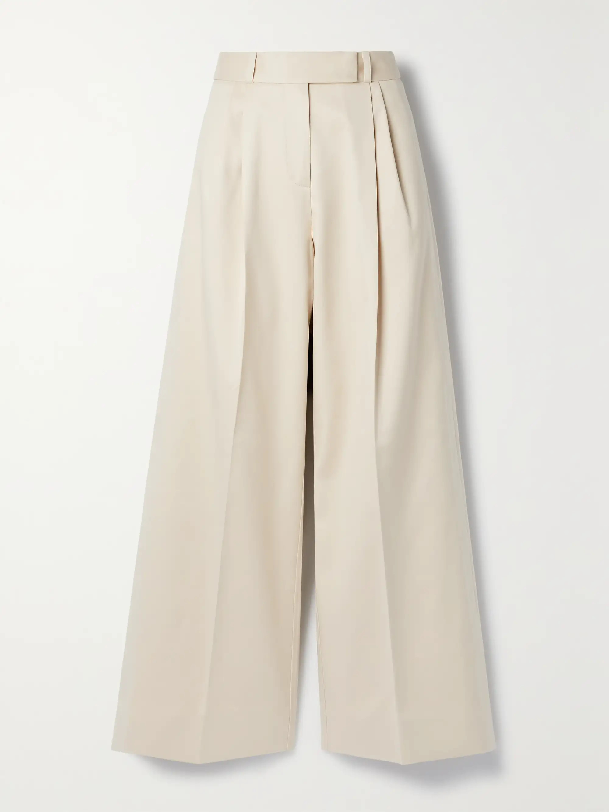 Pleated cotton-gabardine wide-leg pants | NET-A-PORTER (US)