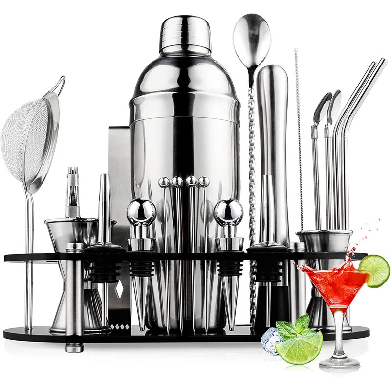 Prep & Savour 25 Piece Stainless Steel Bar Tool Set | Wayfair North America