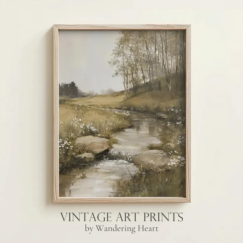Soft Landscape Art Print : Neutral Nature Wall Art | Etsy (US)