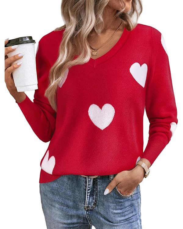 Women's Spring Sweaters 2025 Casual Thin Long Sleeve Pullover V Neck Lightweight Sweatshirts Cute... | Amazon (US)