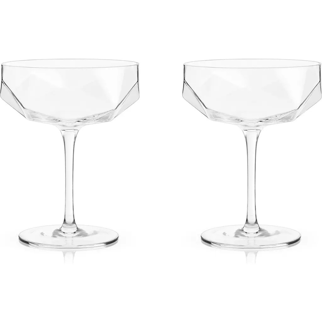 Viski Seneca Crystal Faceted Coupes Set of 2 in Clear at Nordstrom | Nordstrom