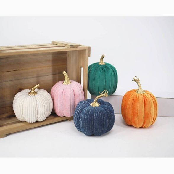 5ct Large Velvet & Cord Pumpkins - Bullseye's Playground™ | Target