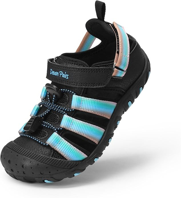 DREAM PAIRS Boys Girls Outdoor Athletic Sport Sandals Summer Hiking Beach Casual Closed Toe Rainb... | Amazon (US)