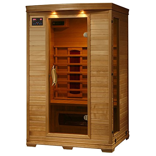 HEATWAVE Coronado 2 Person Hemlock Infrared Sauna for Home & Indoor Relaxation – With 5 Ceramic Heaters, Chromotherapy Lighting, Tempered Glass Door, Sound System, Ergonomic Backrests | Amazon (US)