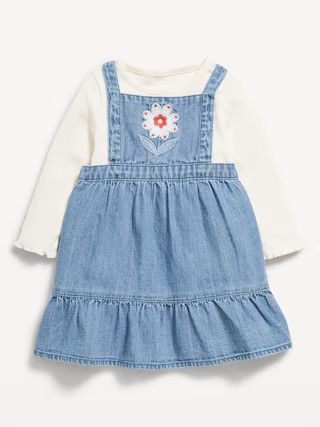 Long-Sleeve Ribbed T-Shirt and Chambray Dress Set for Baby | Old Navy (US)