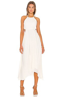 krisa Cutout Handkerchief Maxi Dress in Cream from Revolve.com | Revolve Clothing (Global)