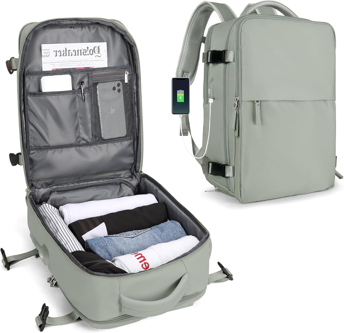 SZLX Mochila Viaje Cabina Avion 40x20x25 Mujer Ryanair Bolsas de viaje Equipaje de Mano avion Mal... | Amazon (ES)