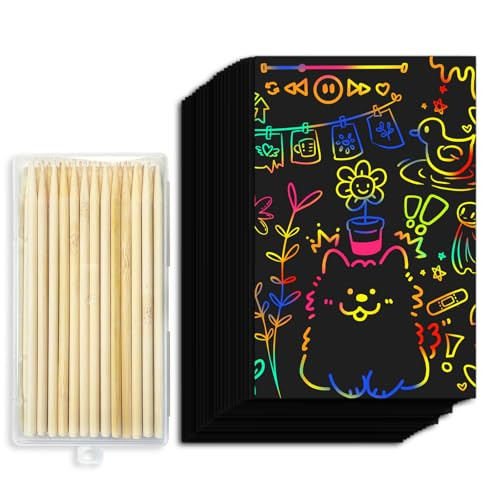 Cityrosy Rainbow Scratch Art Paper Sets Arts Crafts Supplies for Kid160 Pcs | Amazon (US)