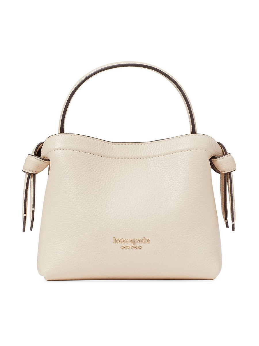 Women's Knott Mini Pebbled Leather Top Handle Bag - Milk Glass | Saks Fifth Avenue