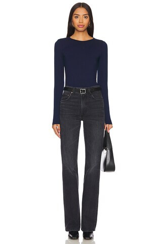 Skinny Crop Neck Tee in Dark Night | Revolve Clothing (Global)