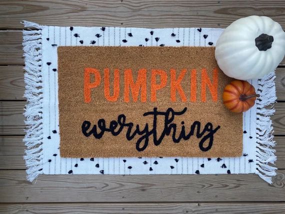 Pumpkin everything doormat | Etsy (US)
