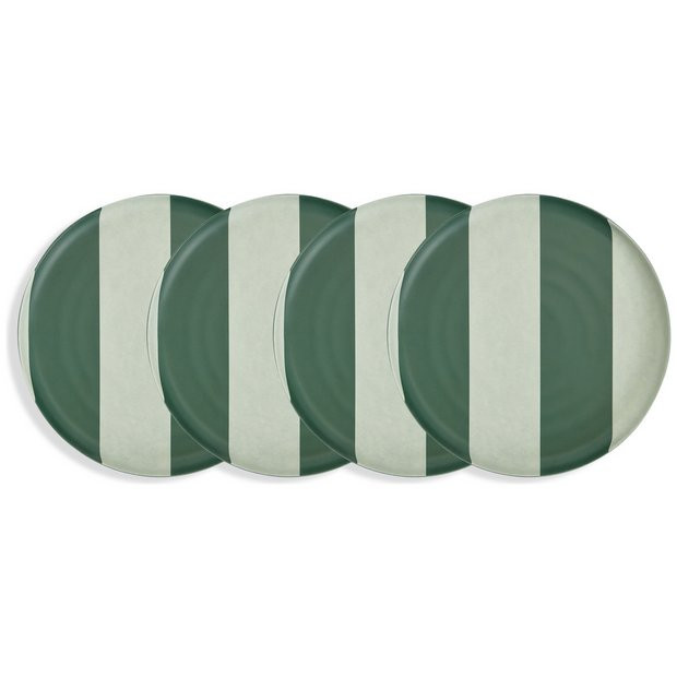 Buy Habitat Striped Picnic Side Plate – set of 4 | Plates | Argos | argos.co.uk