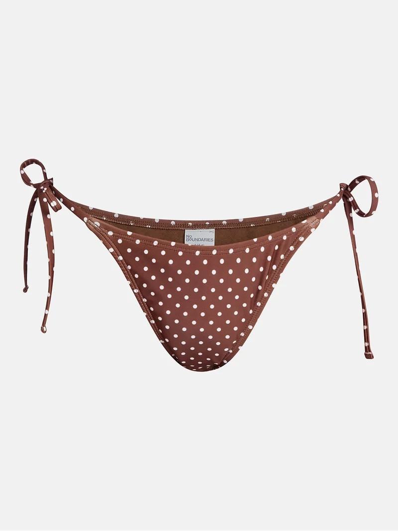 No Boundaries Polka Dot Low Rise String Swim Bottoms, Women's XXS-XXL | Walmart (US)