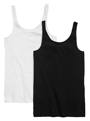 GAP Women's Size 2-Pack Favorite Tank Top, True Black, Small Tall | Amazon (US)