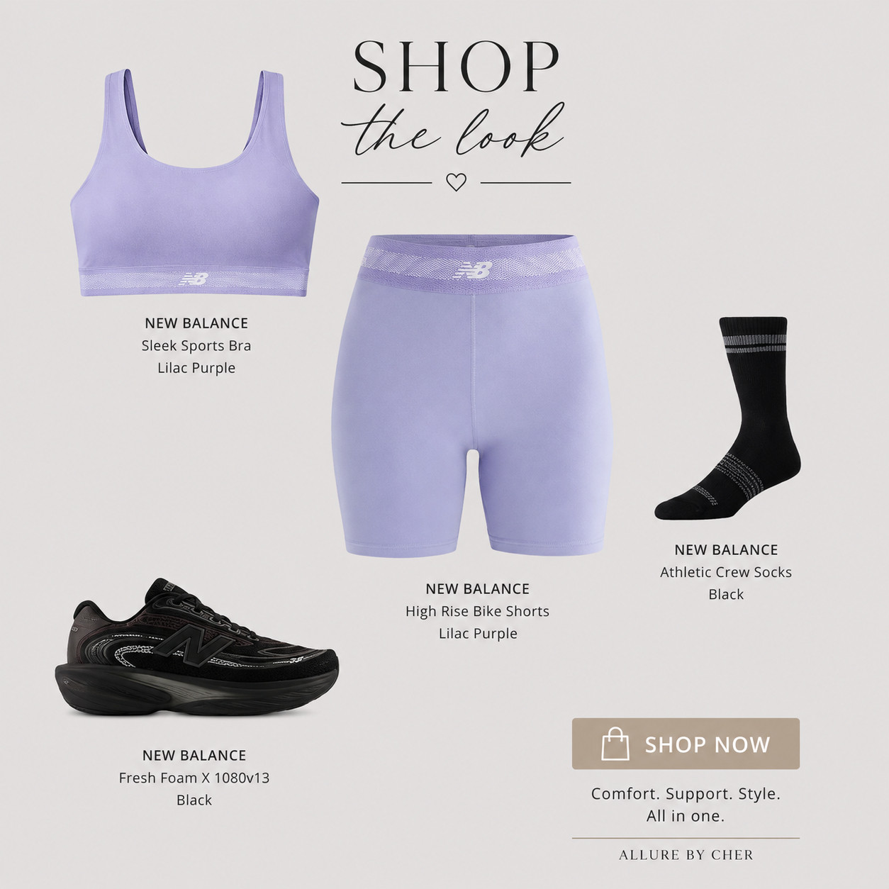 Lilac Activewear Set | New Balance Workout Outfit  | Athleisure Look



Elevate your workout wardrobe with this lilac activewear set 💜✨ Featuring a sleek sports bra, matching high-rise bike shorts, black athletic socks, and classic New Balance sneakers—this look is perfect for gym days, Pilates, walking, running errands, and everyday athleisure style.

Shop this cute workout outfit for the perfect blend of comfort, support, and effortless style. 🤍

Shop the look →

lilac activewear set, New Balance outfit, workout outfit for women, women’s gym outfit, matching workout set, athleisure outfit, cute gym clothes, Pilates outfit, running outfit women, bike shorts outfit, fitness fashion, casual sporty outfit 

 #LTKfitnessgoals #LTKmomlife #LTKActive