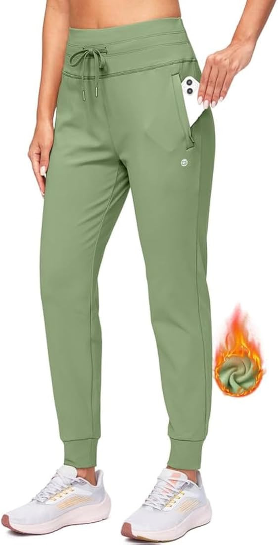G Gradual Women's Fleece Lined Joggers High Waisted Water Resistant Thermal Winter Sweatpants Run... | Amazon (US)