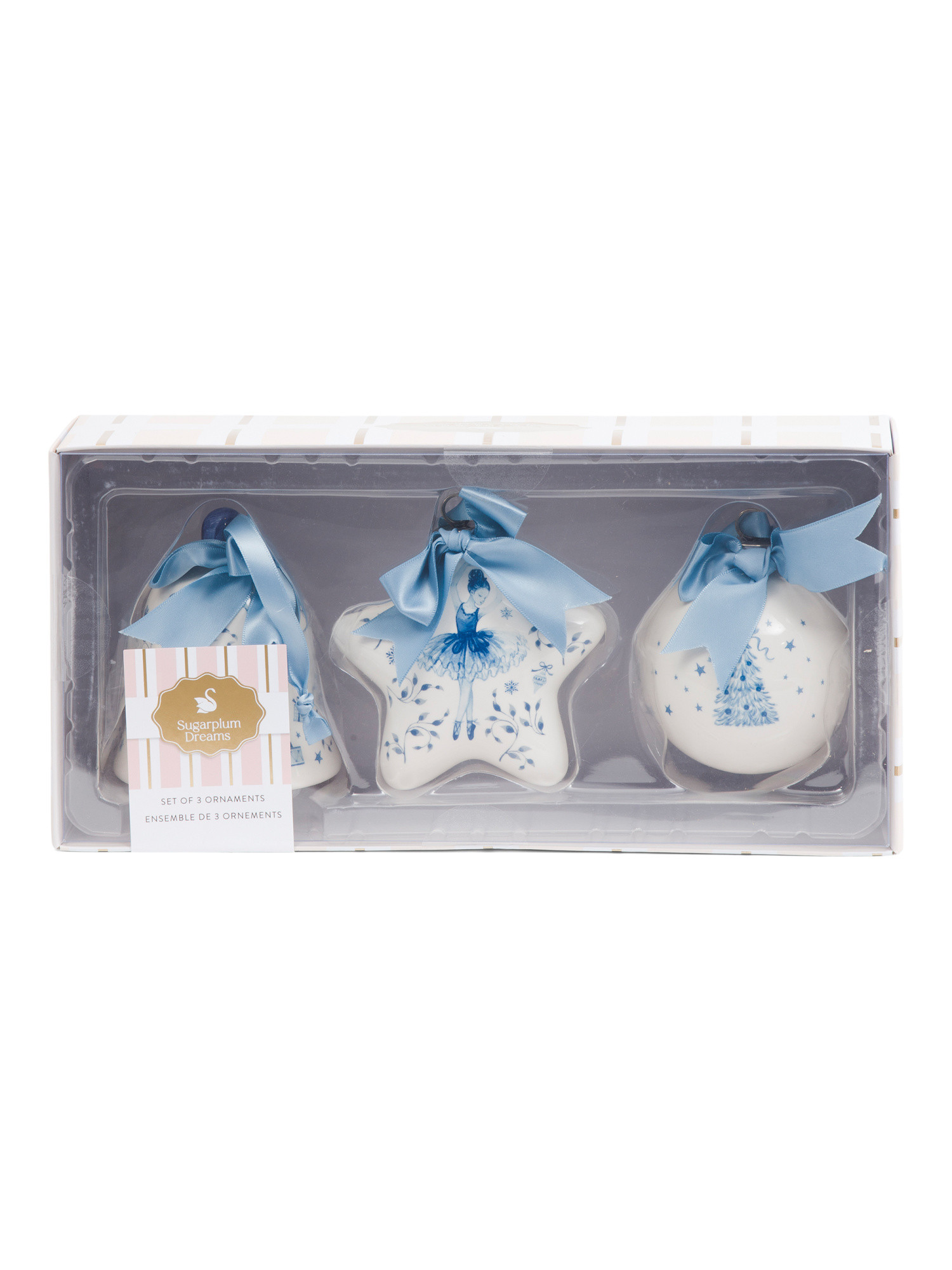 Set Of 3 Star Bell And Ball Christmas Ornaments | TJ Maxx