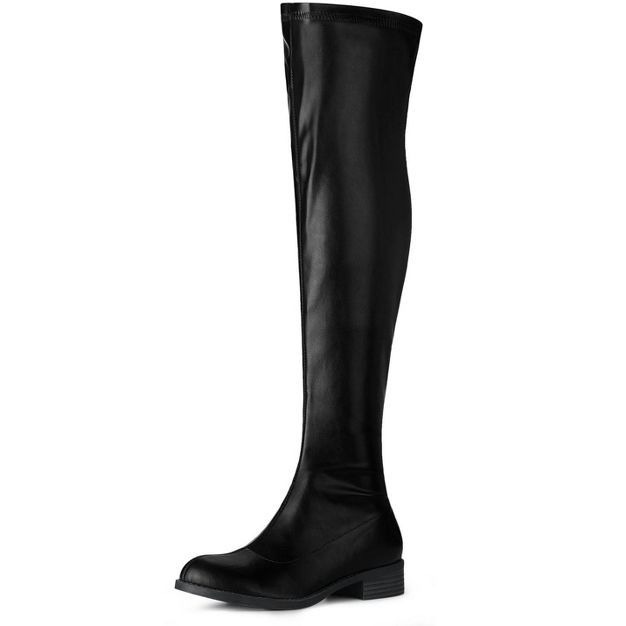 Allegra K Women's Block Heels Round Toe Over Knee High Boots | Target