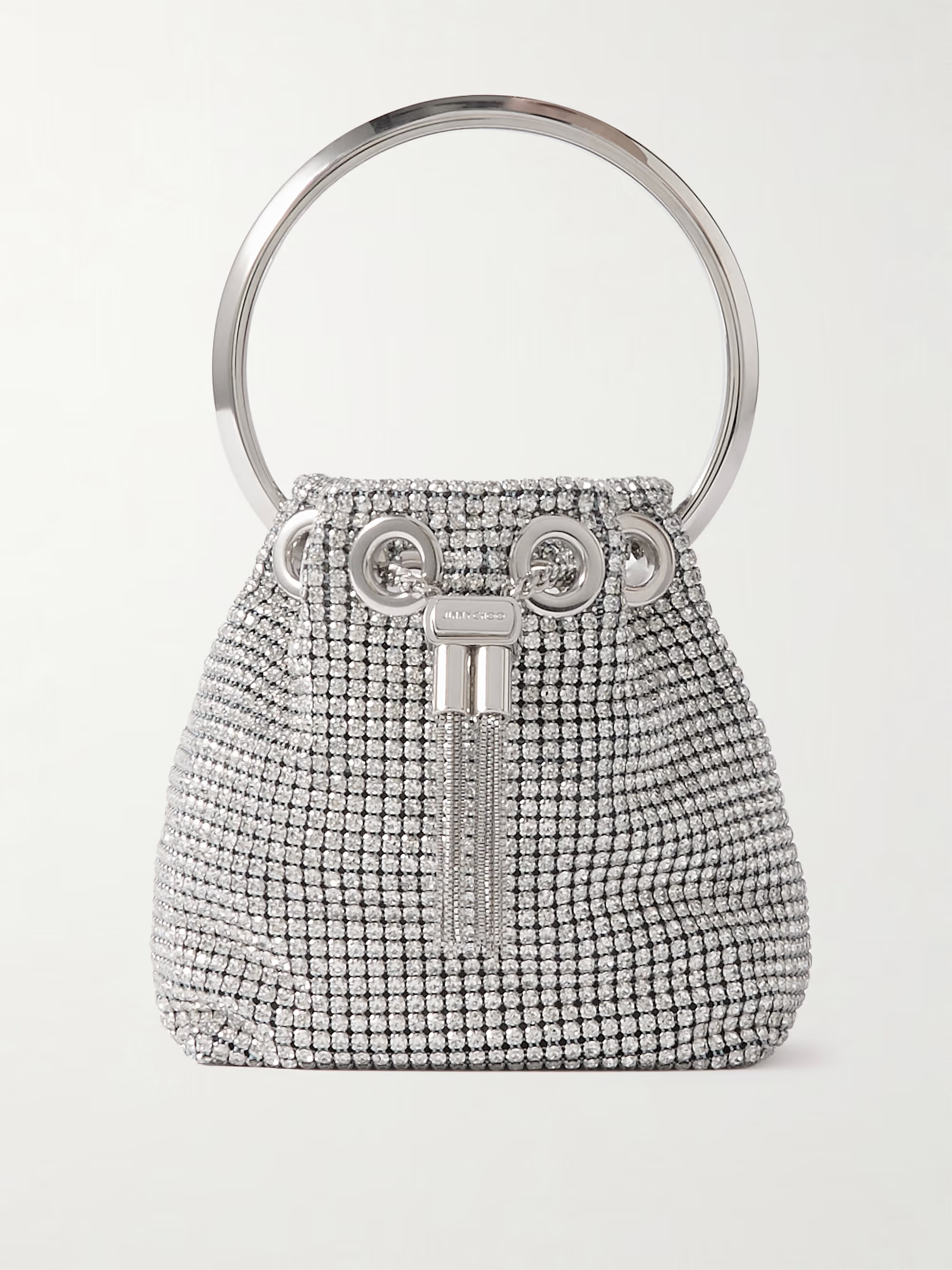 Bon Bon micro crystal-embellished satin bucket bag | NET-A-PORTER (US)