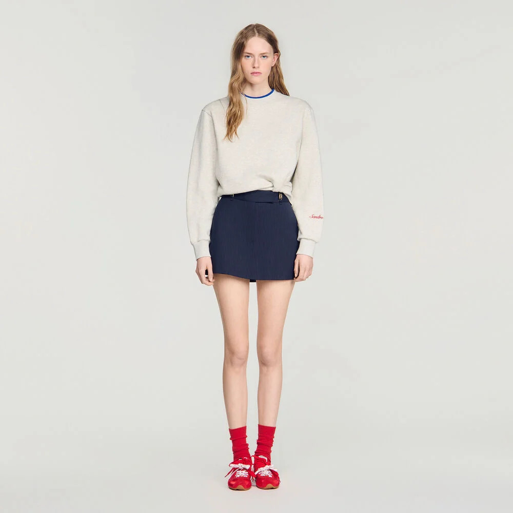 Striped wool skort | Sandro US | Sandro-Paris US